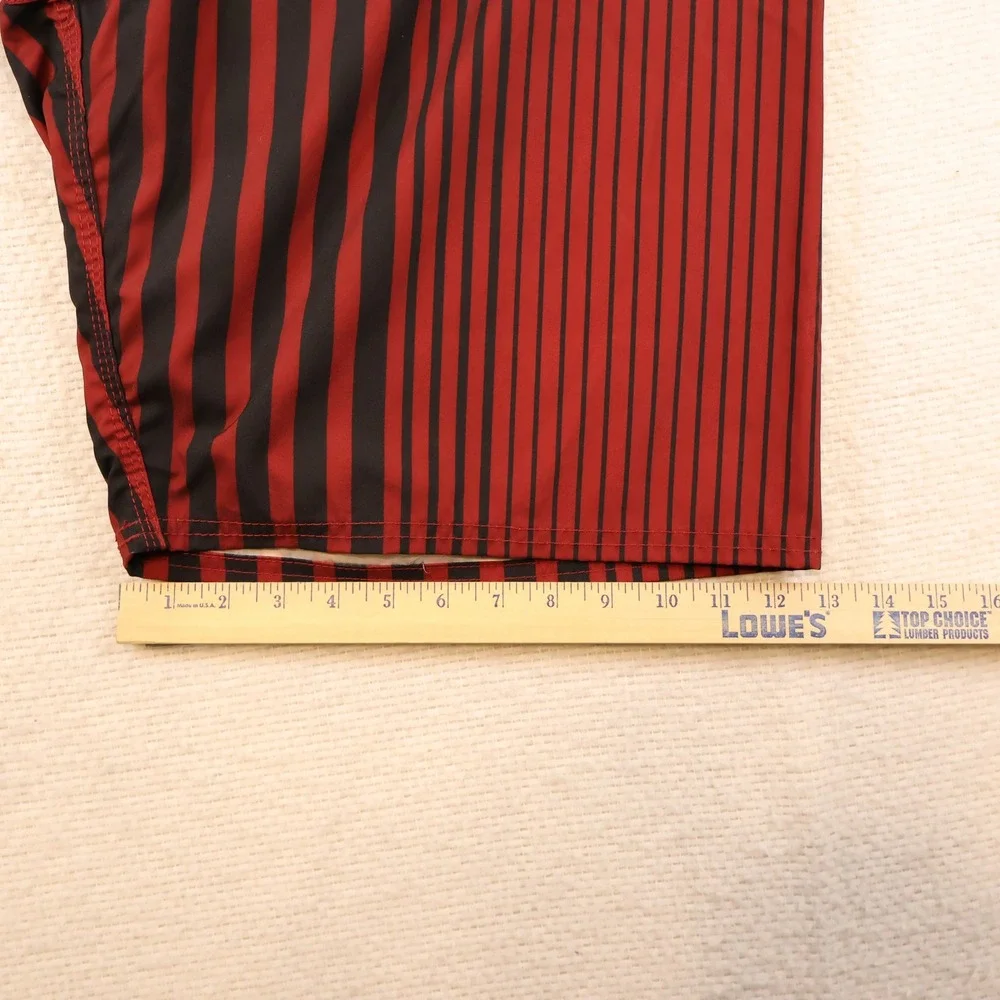 Tapout Mens 38 Board Shorts Red Black Graphic MMA Fight Shorts Sunburst Striped